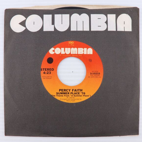 Percy Faith – Summer Place '76 / Chompin' - 1975 45 rpm 7" Vinyl Record 3-10233 - Picture 15 of 15